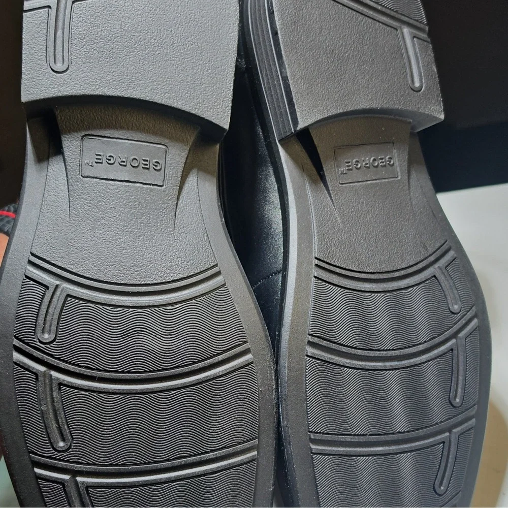 George Black Leather Loafer Men's Slip On Dress Shoes Size 10.5